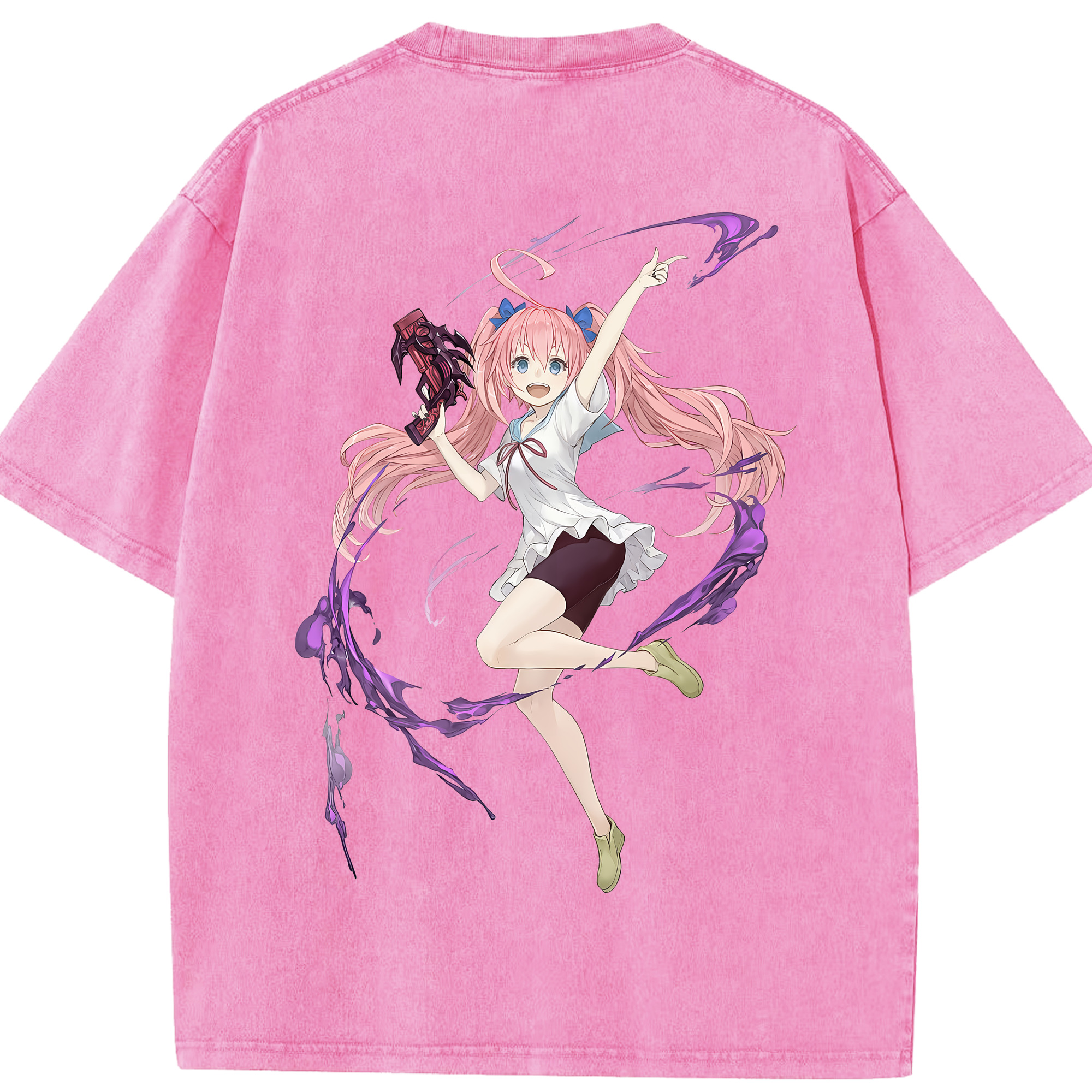 （画像用） 転スラ Regarding Reincarnated to Slime 綿100% ヴィンテージ風 半袖Tシャツ（背面プリント）